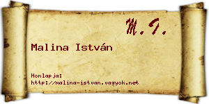 Malina István névjegykártya